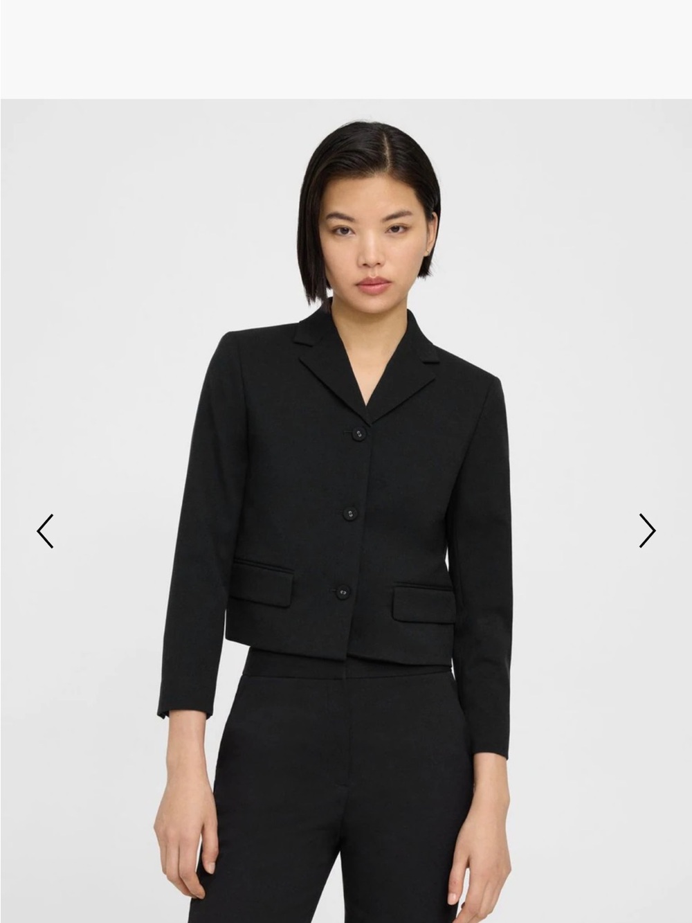 Cropped Jacket in Textured Gabardine